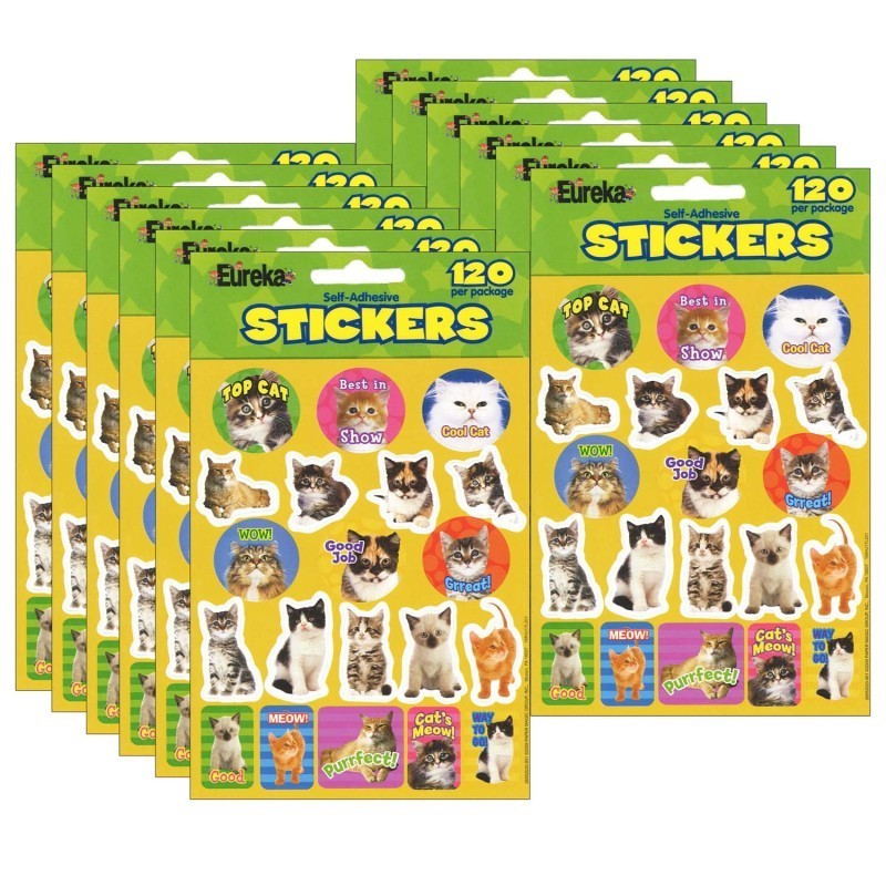 Eureka® Motivational Cats, 120 Per Pack, 12 Packs