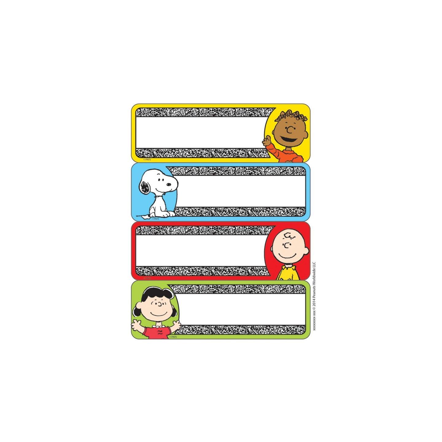 Eureka® Peanuts® Composition Label Stickers, Pack of 56