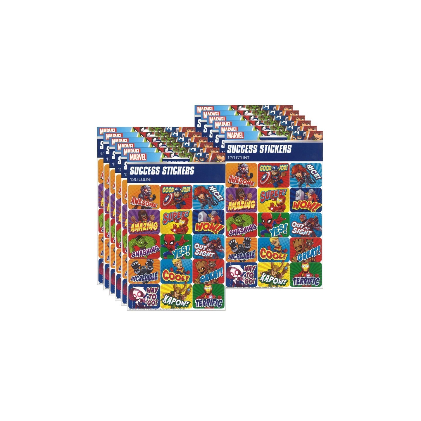 Eureka® Marvel™ Super Hero Adventure Success Stickers, 120 Per Pack, 12 Packs