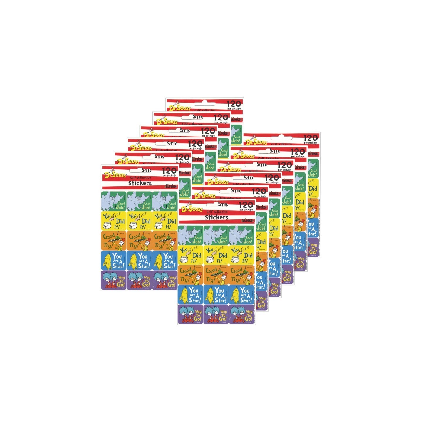 Eureka® Dr. Seuss™ Success Stickers, 120 Per Pack, 12 Packs