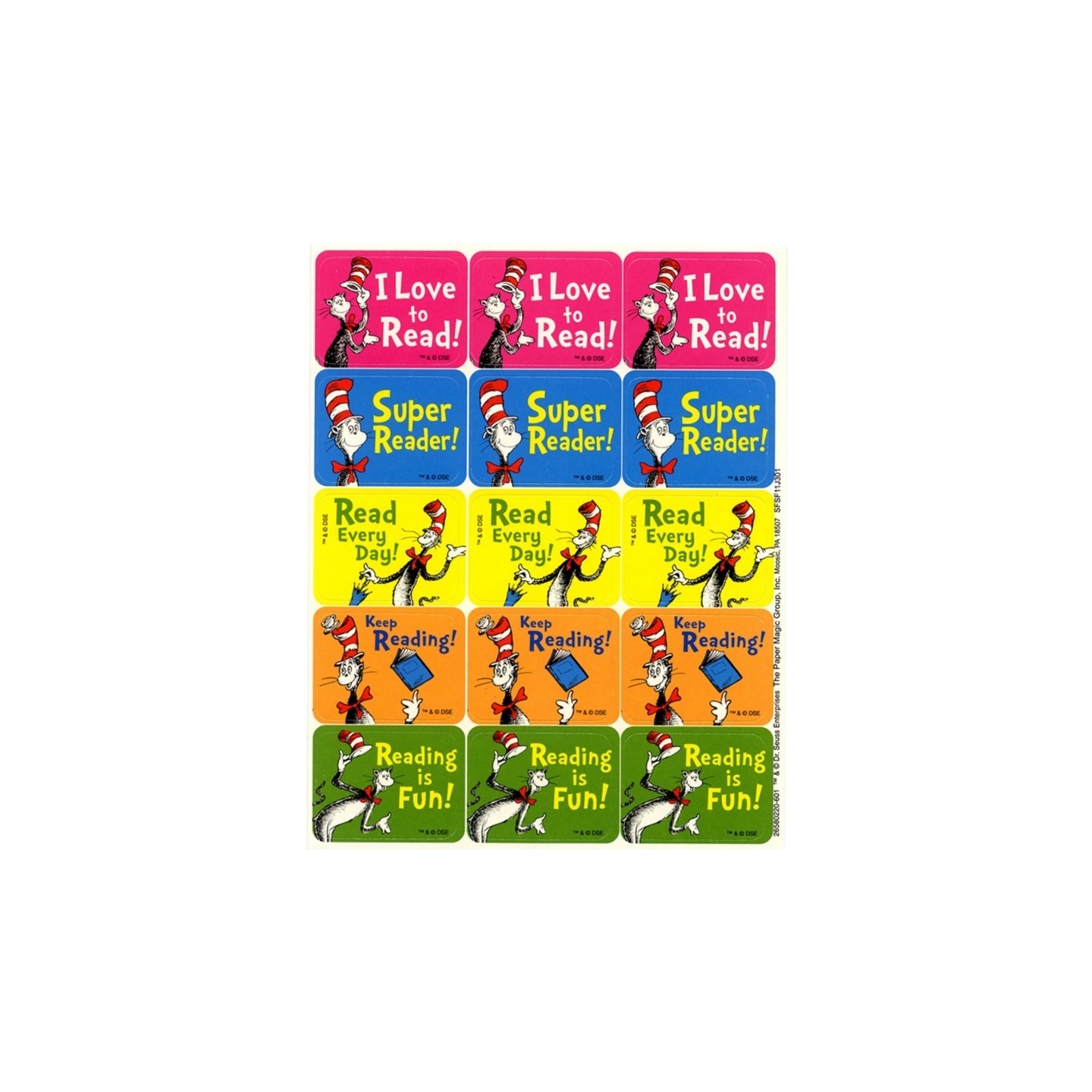 Eureka® Cat in the Hat™ Reading Success Stickers, Pack of 120