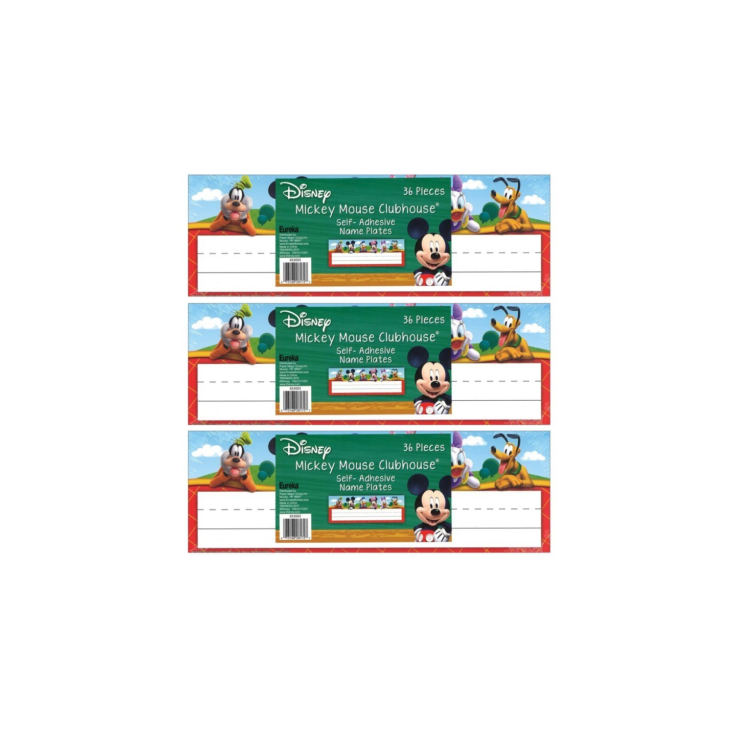 Eureka® Mickey Mouse Clubhouse® Self-Adhesive Name Plates, 36 Per Pack, 3 Packs