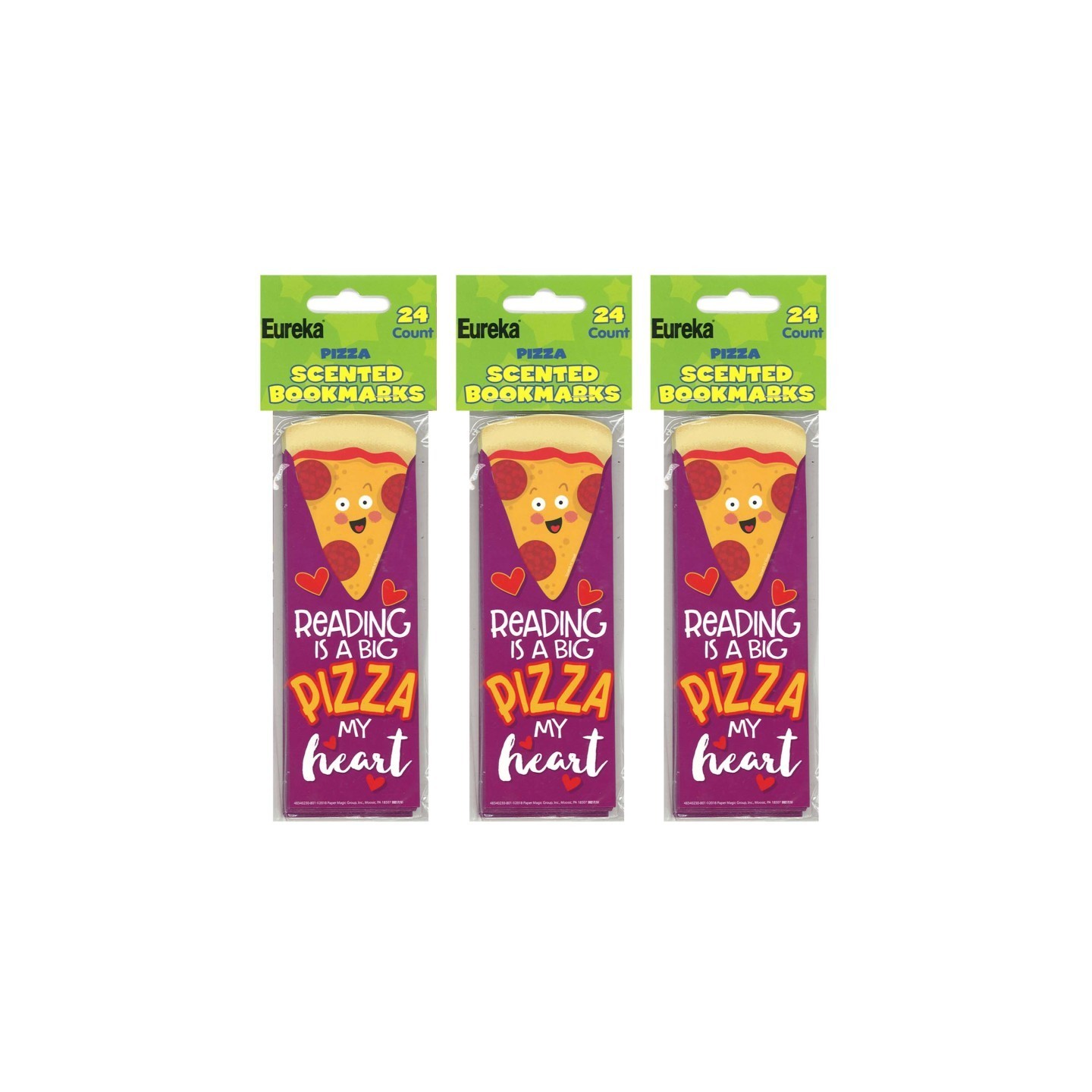 Eureka® Pizza Scented Bookmarks, 24 Per Pack, 3 Packs