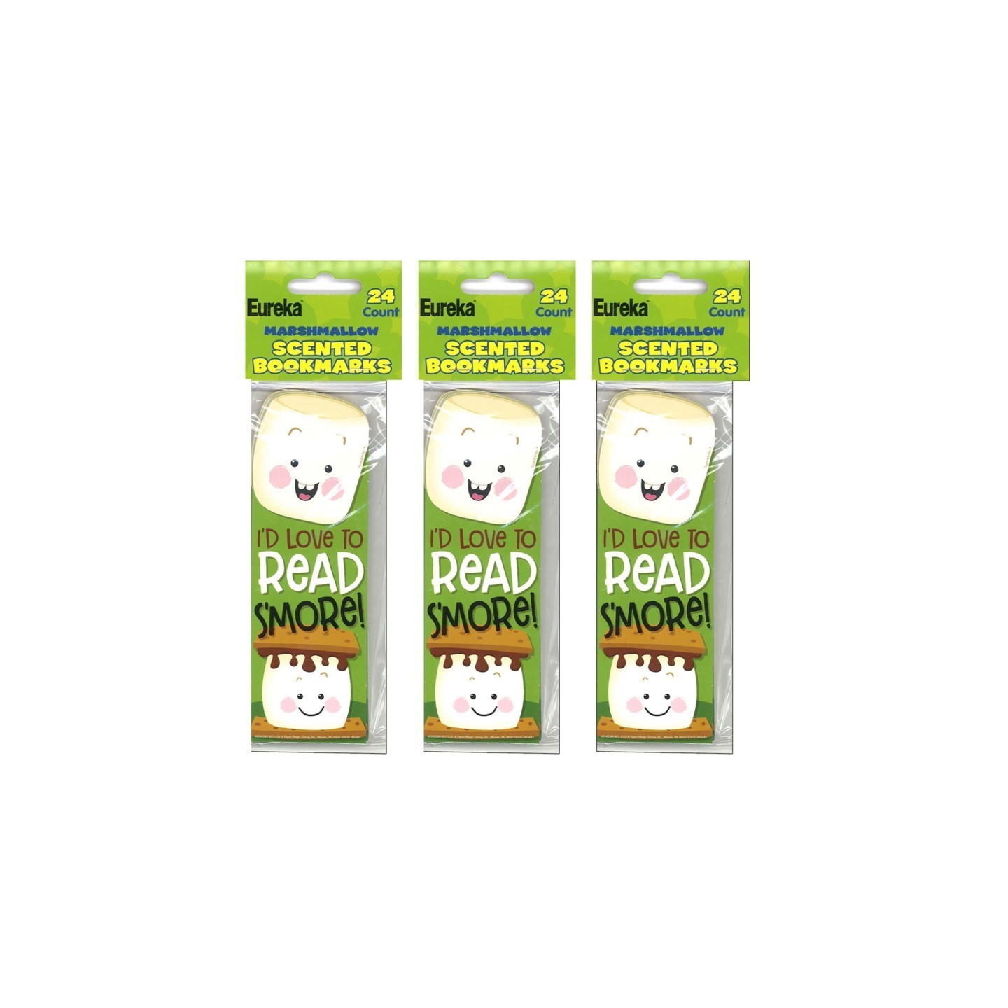 Eureka® Marshmallow Scented Bookmarks, 24 Per Pack, 3 Packs