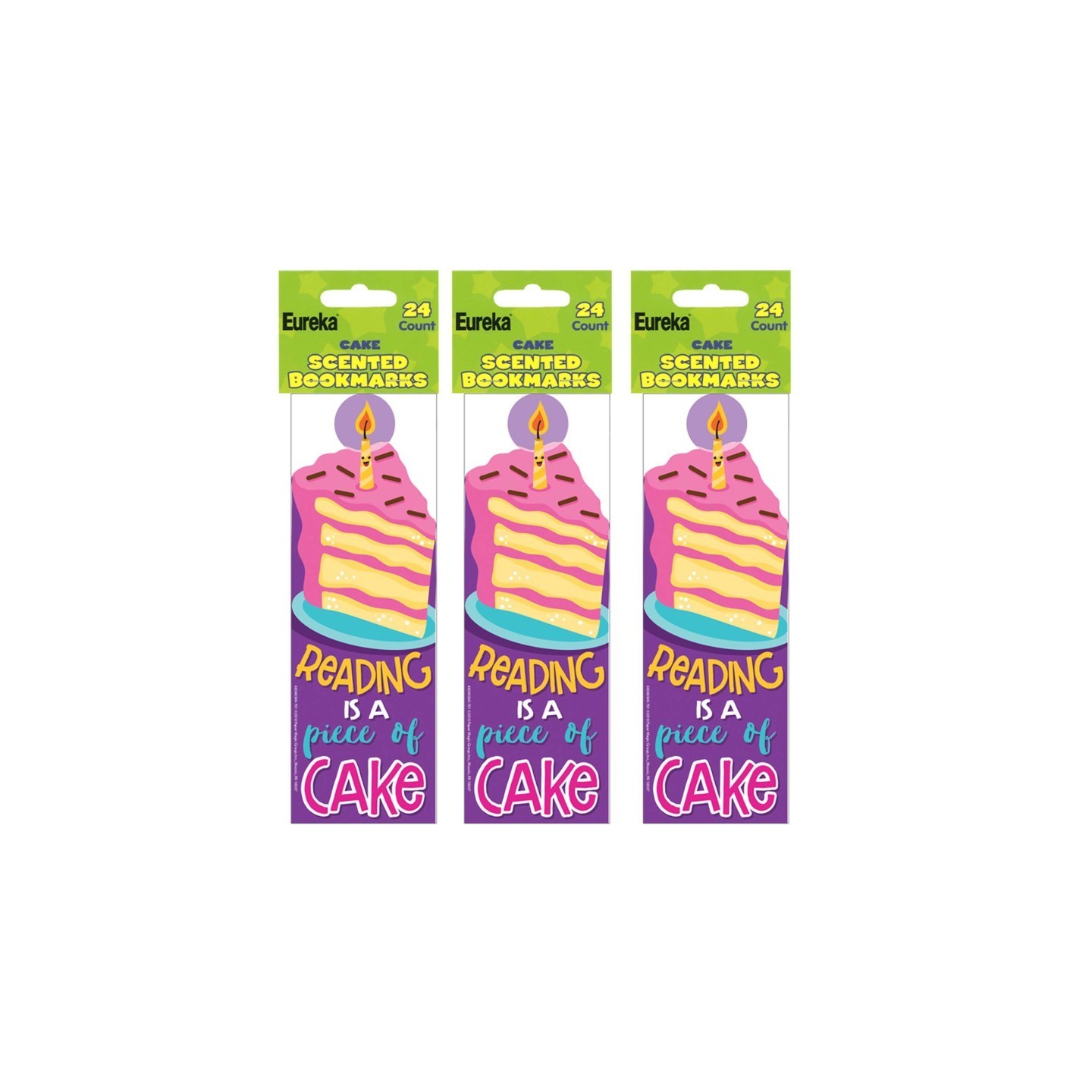 Eureka® Cake Scented Bookmarks, 24 Per Pack, 3 Packs