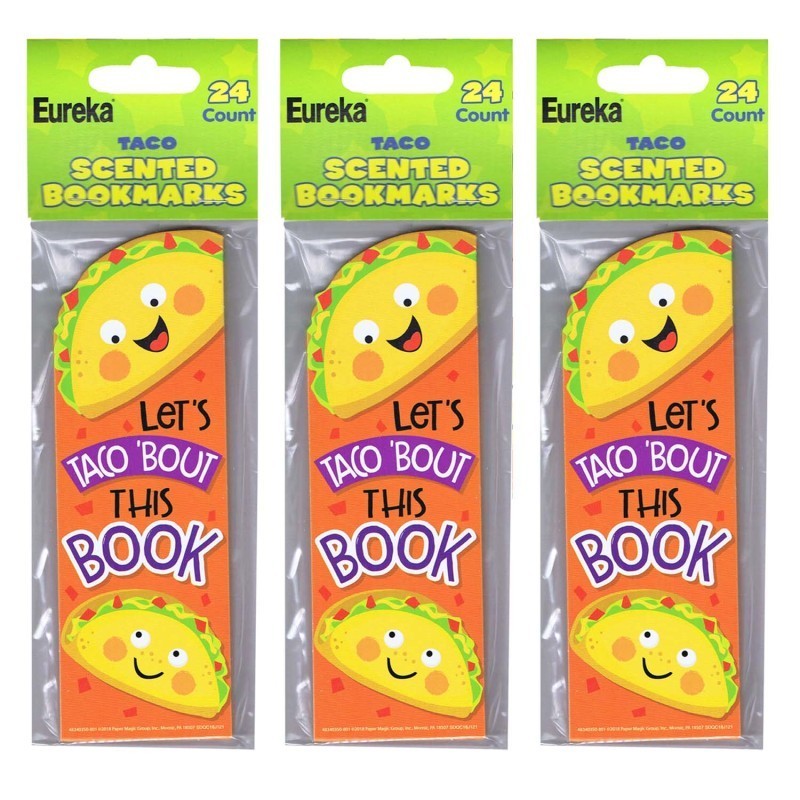 Eureka® Taco Scented Bookmarks, 24 Per Pack, 3 Packs