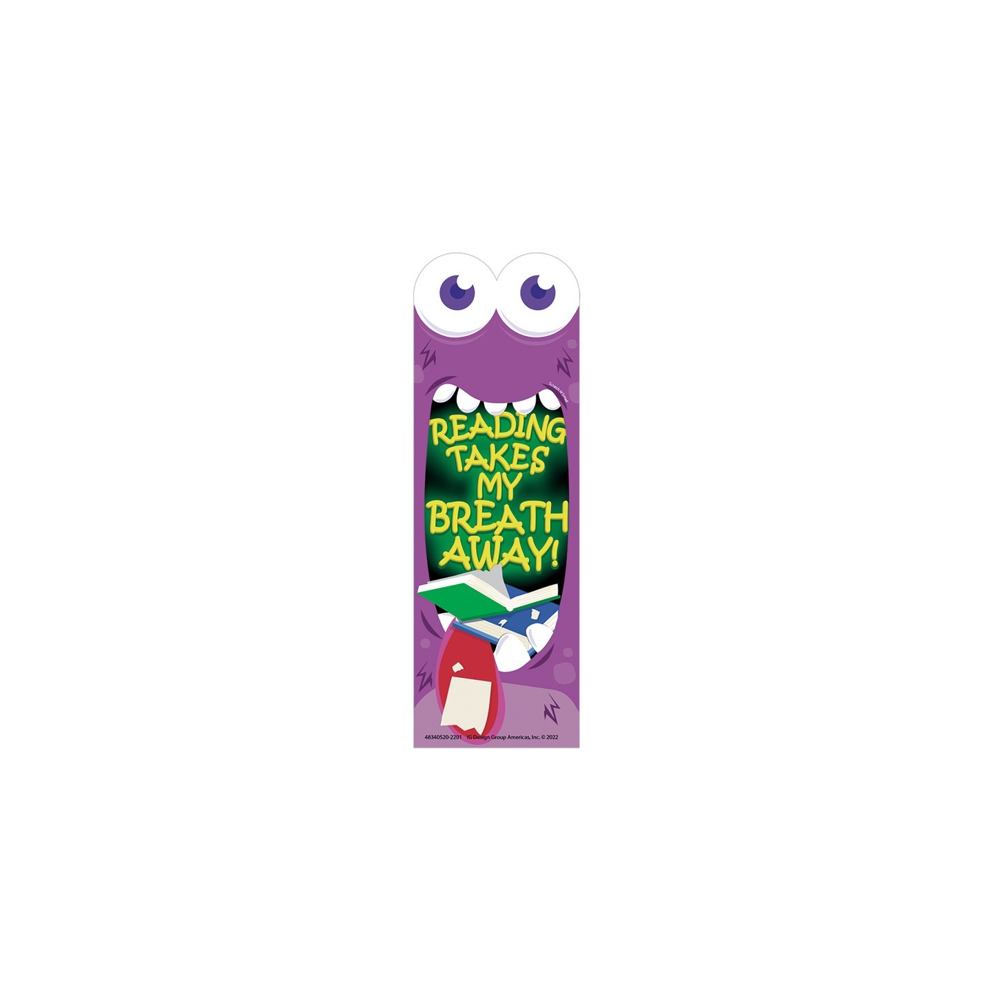 Eureka® Reading Takes My Breath Away Monster Breath Scented Bookmarks, Pack of 24