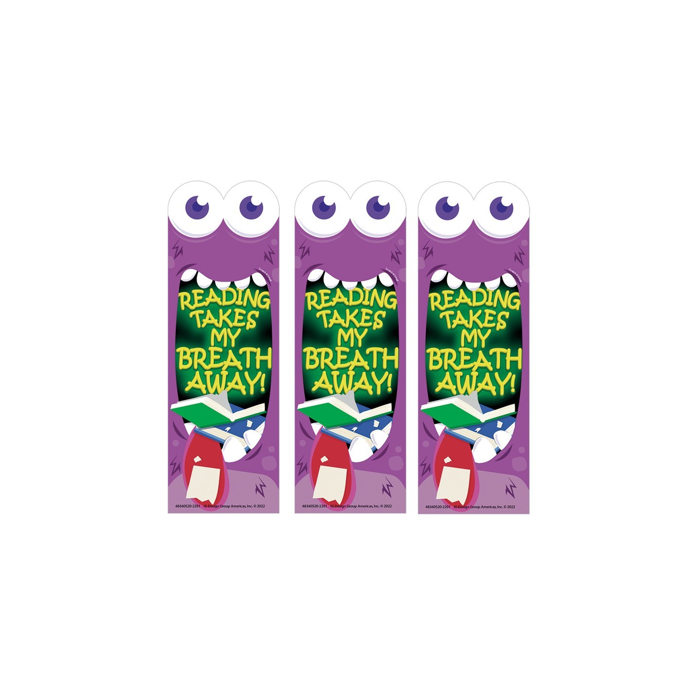 Eureka® Reading Takes My Breath Away Monster Breath Scented Bookmarks, 24 Per Pack, 3 Packs