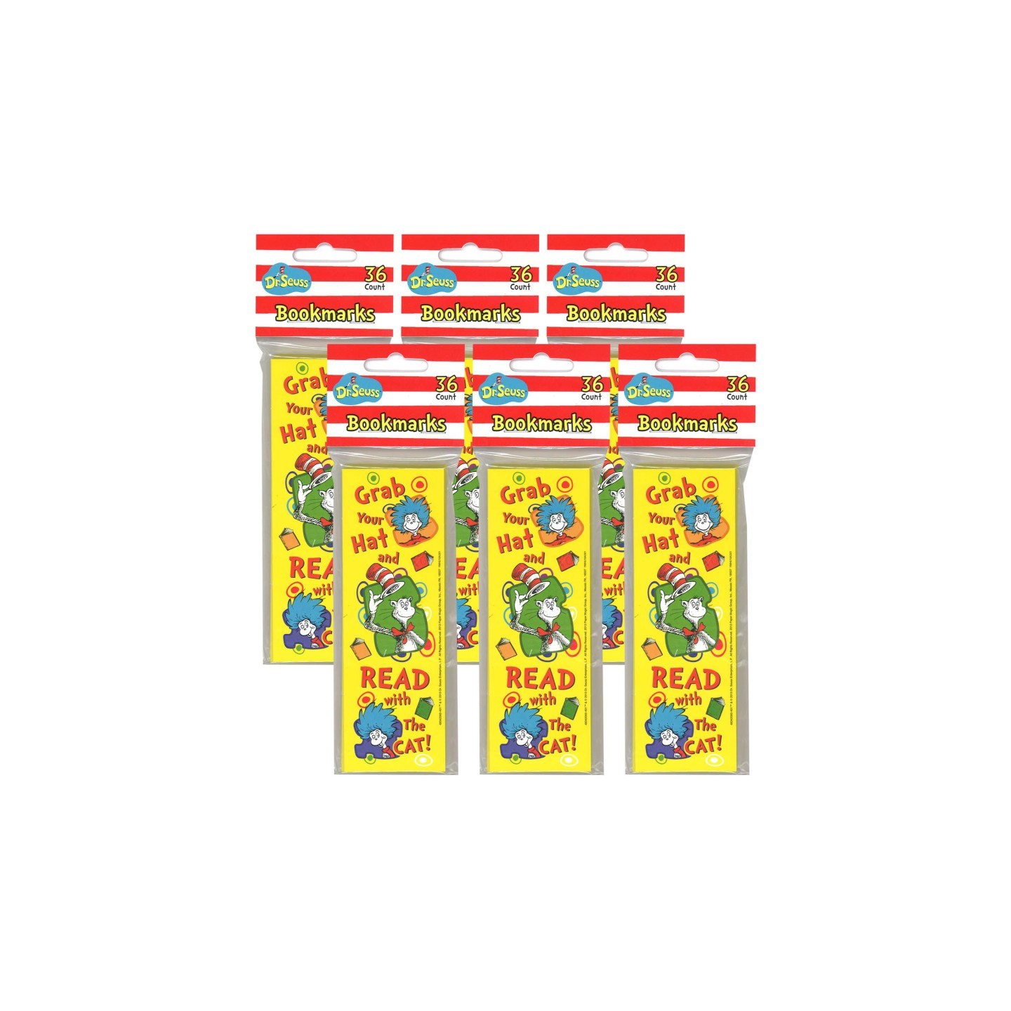 Eureka® Dr. Seuss™ Grab Your Hat Bookmarks, 36 Per Pack, 6 Packs