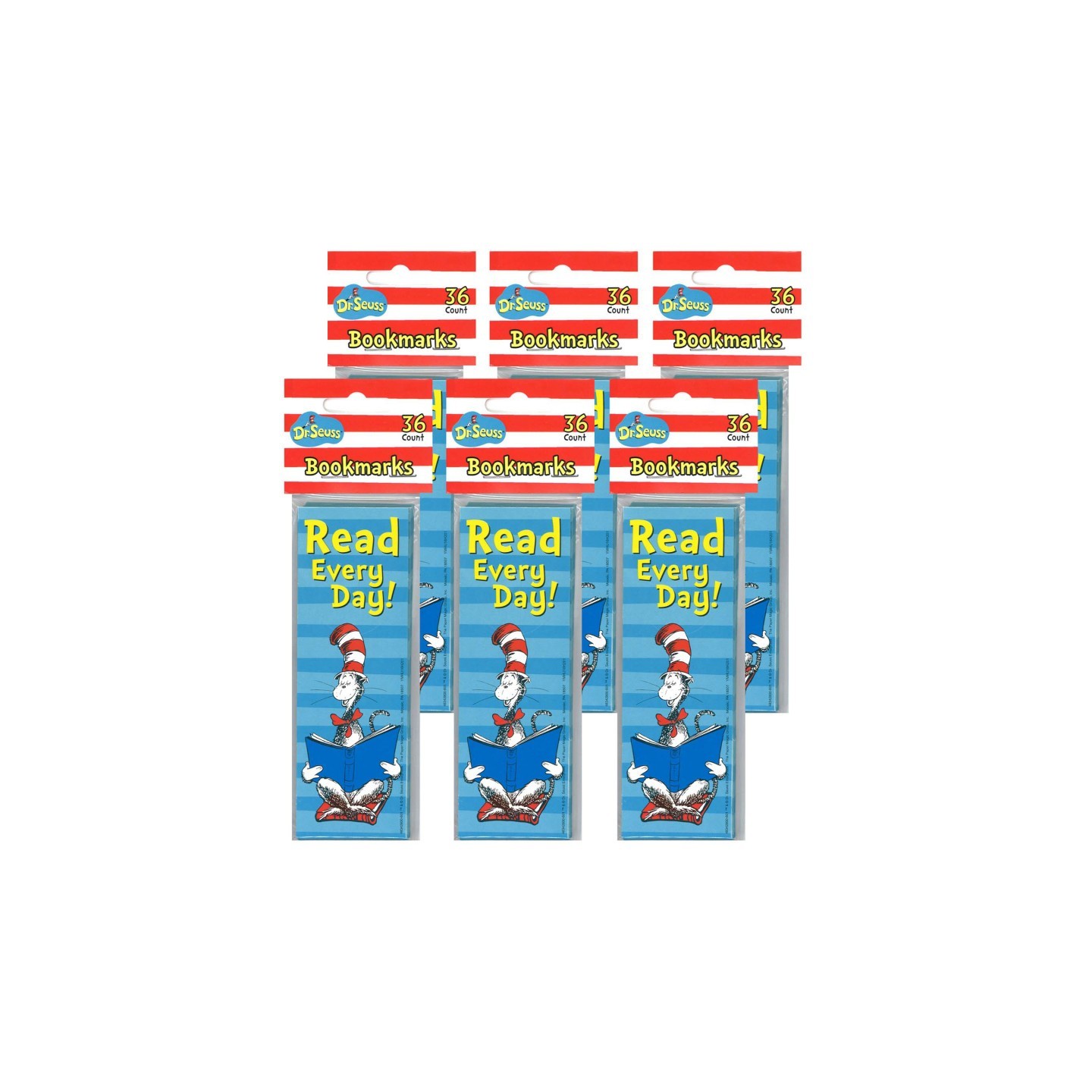 Eureka® Cat in the Hat™ Read Every Day Bookmarks, 36 Per Pack, 6 Packs