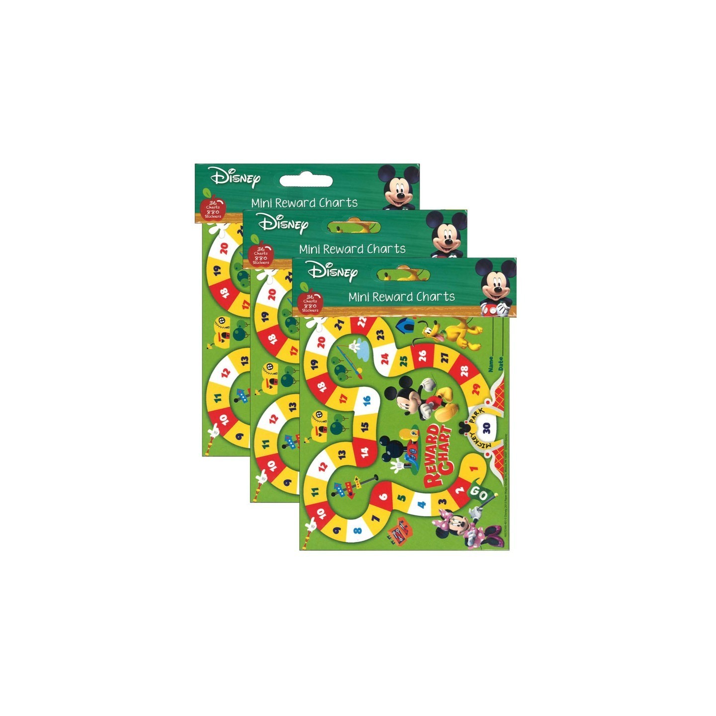 Eureka® Mickey Mouse Clubhouse® Mickey Park Mini Reward Charts with Stickers, 36 Charts Per Pack, 3 Packs