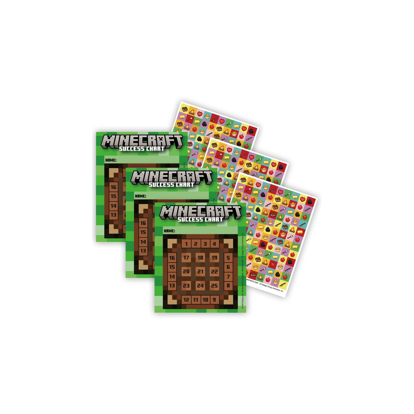Eureka® Minecraft Mini Reward Charts with Stickers, 36 Per Pack, 3 Packs