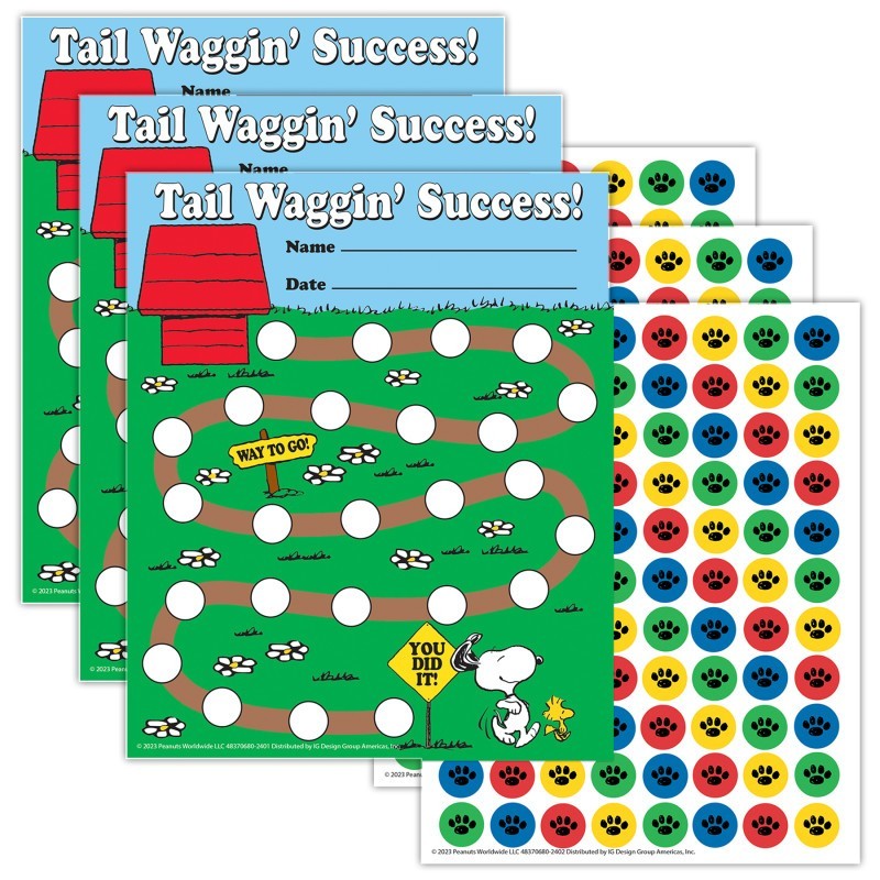 Eureka® Peanuts® Mini Reward Charts with Stickers, 36 Per Pack, 3 Packs