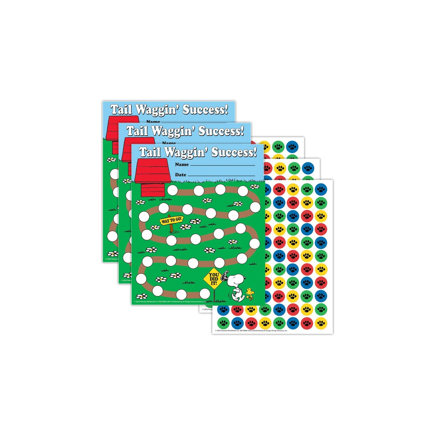 Eureka® Peanuts® Mini Reward Charts with Stickers, 36 Per Pack, 3 Packs