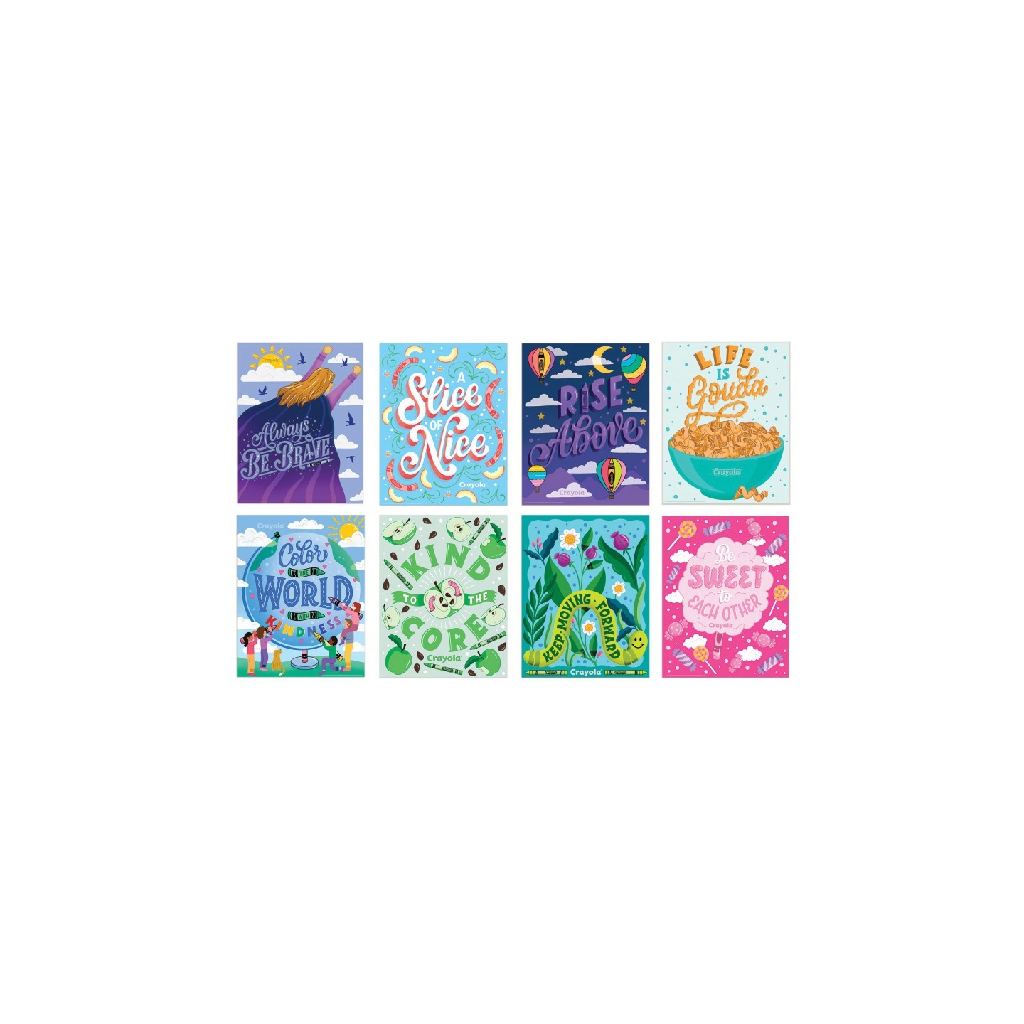 Eureka® Crayola® Colors of Kindness Mini Poster Set, 8 Posters