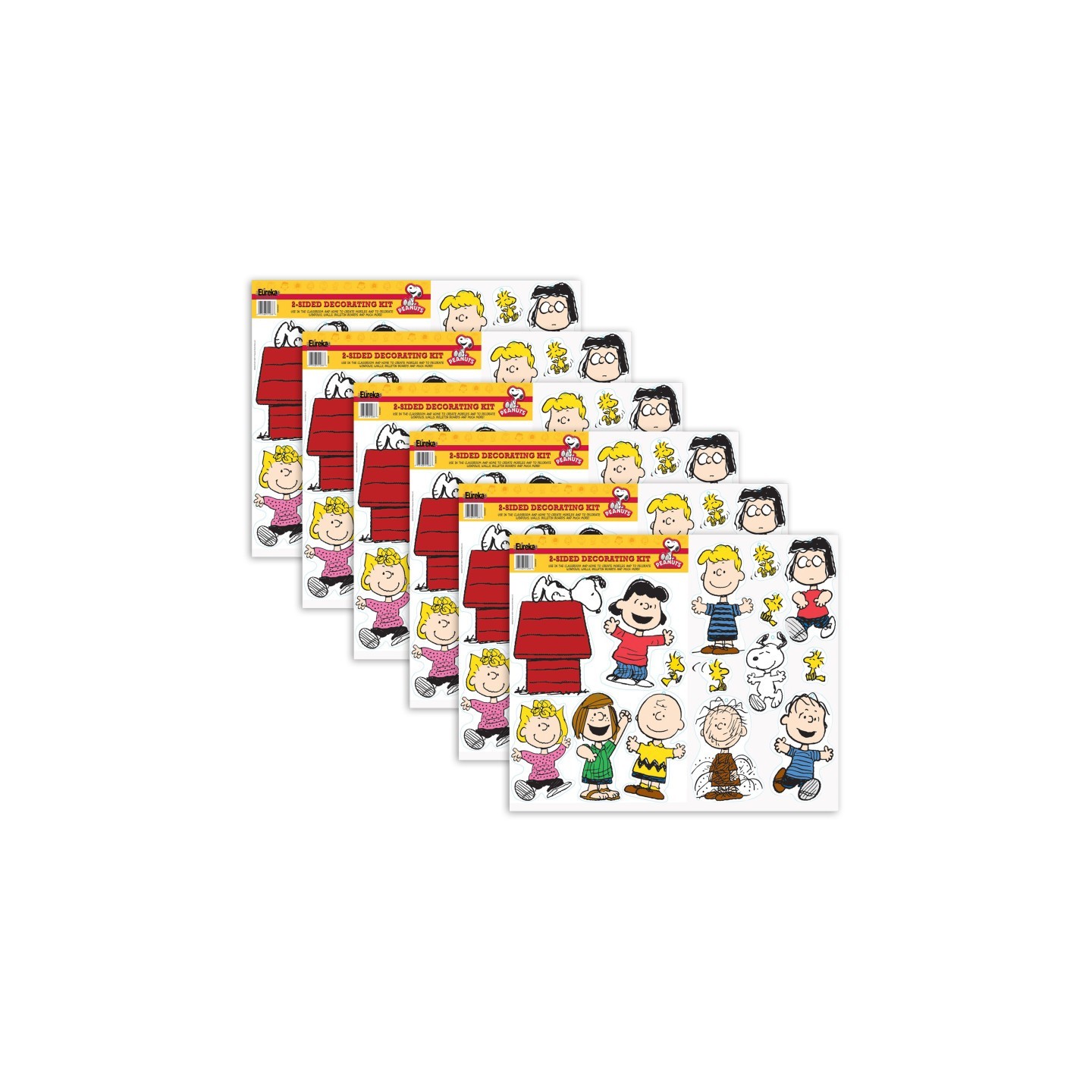 Eureka® Peanuts® Classic Characters 2-Sided Deco Kit, 6 Kits