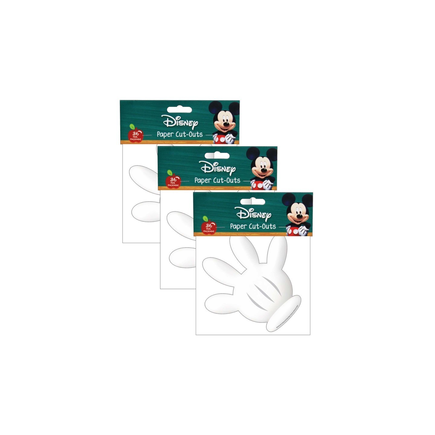Eureka® Mickey Mouse Clubhouse® Hand Paper Cut Outs, 36 Per Pack, 3 Packs