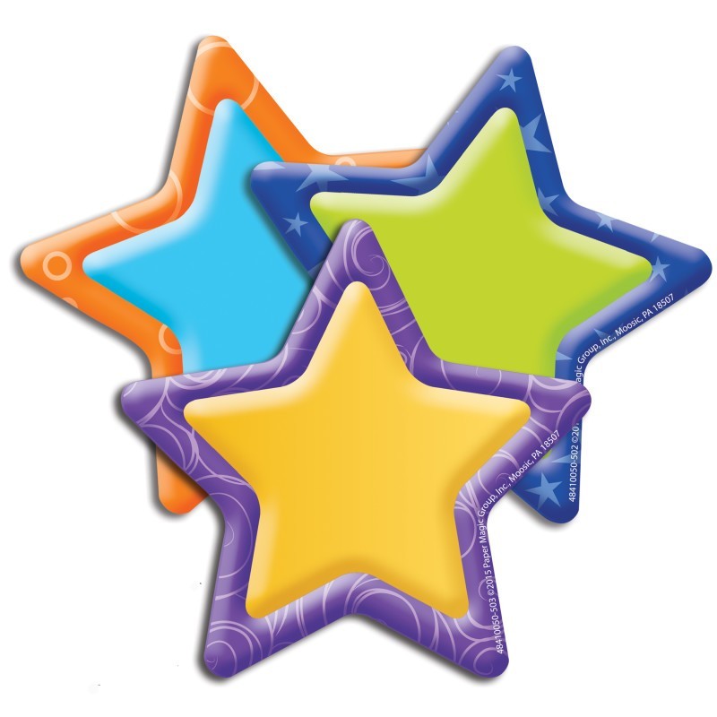 Eureka® Color My World Stars Assorted Paper Cut Outs, Pack of 36