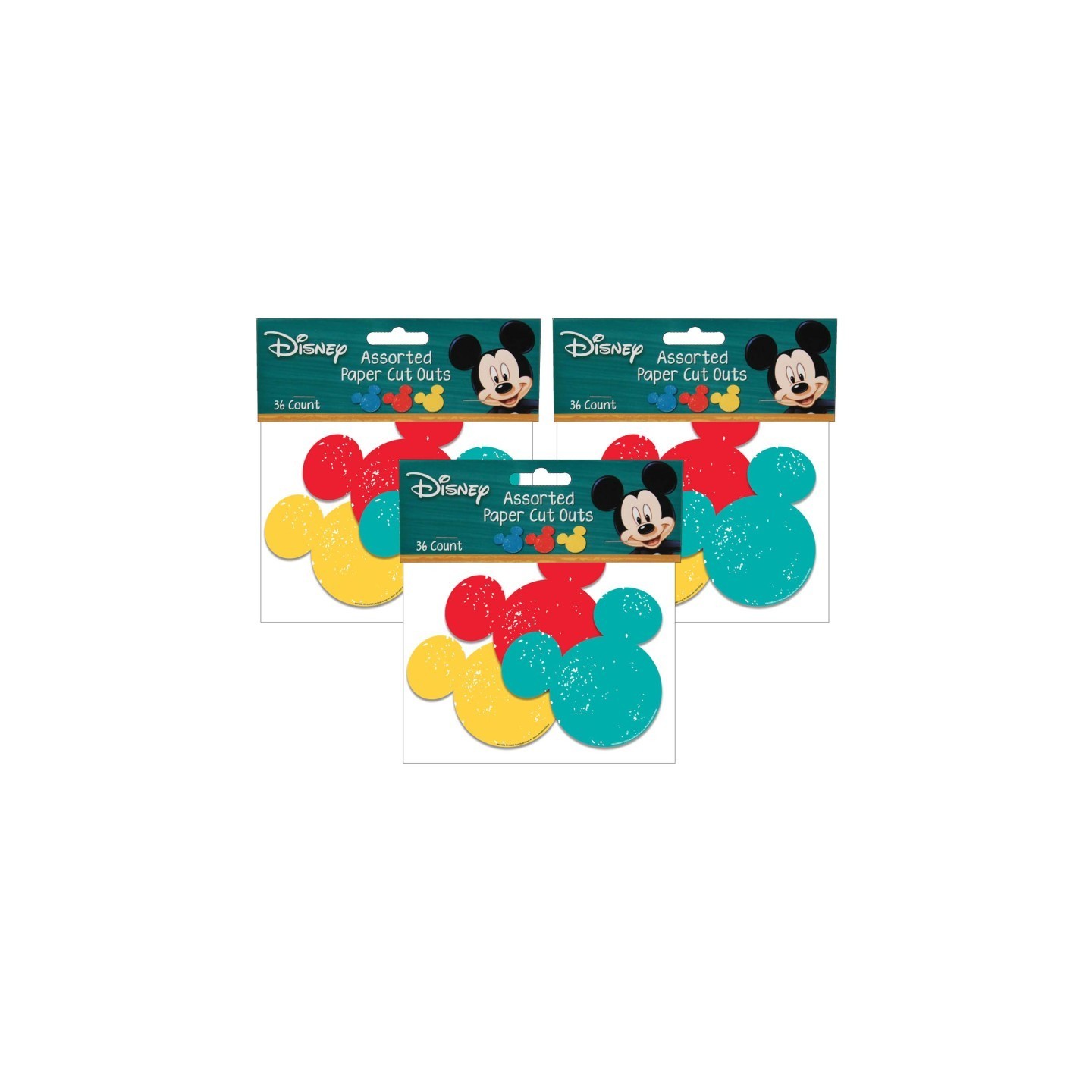 Eureka® Mickey Mouse® Paper Cut Outs, 36 Per Pack, 3 Packs