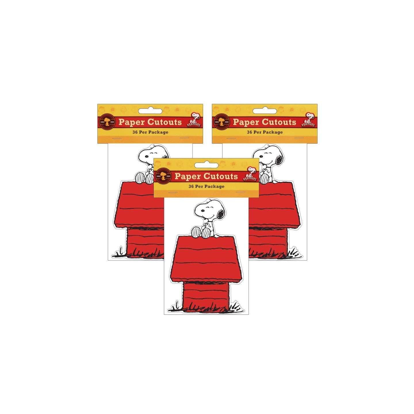 Eureka® Snoopy® on Dog House Paper Cut Outs, 36 Per Pack, 3 Packs