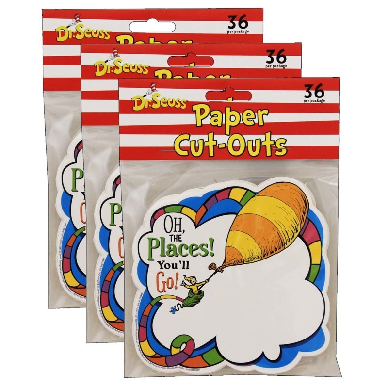Eureka® Dr. Seuss™ Oh The Places Paper Cut Outs, 36 Per Pack, 3 Packs