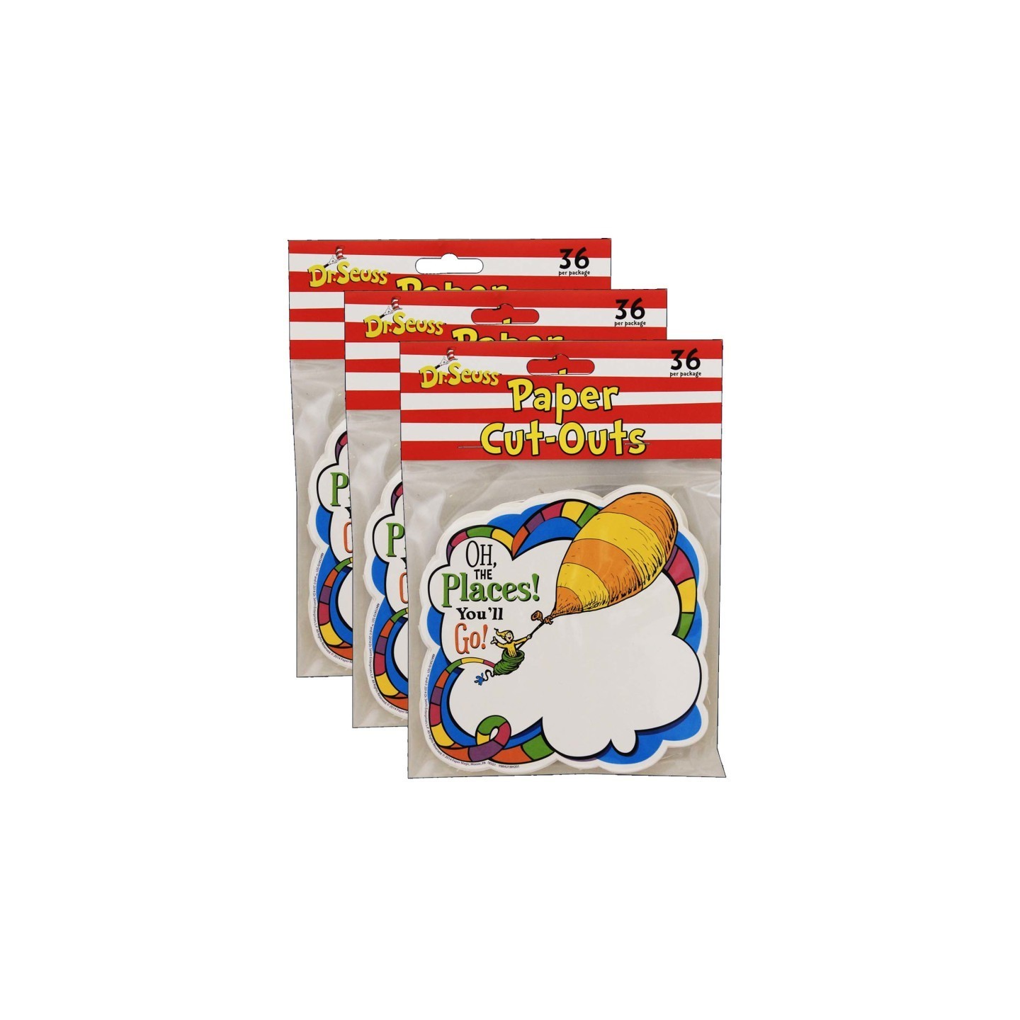 Eureka® Dr. Seuss™ Oh The Places Paper Cut Outs, 36 Per Pack, 3 Packs