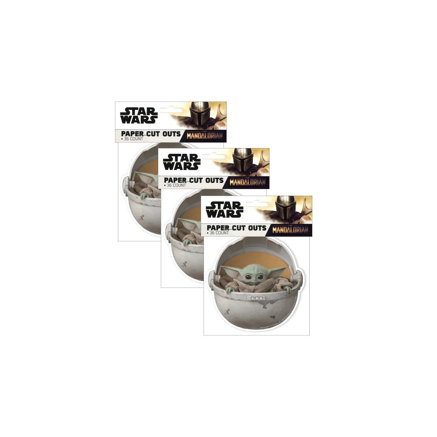 Eureka® Star Wars™ The Mandalorian Paper Cut Outs, 36 Per Pack, 3 Packs