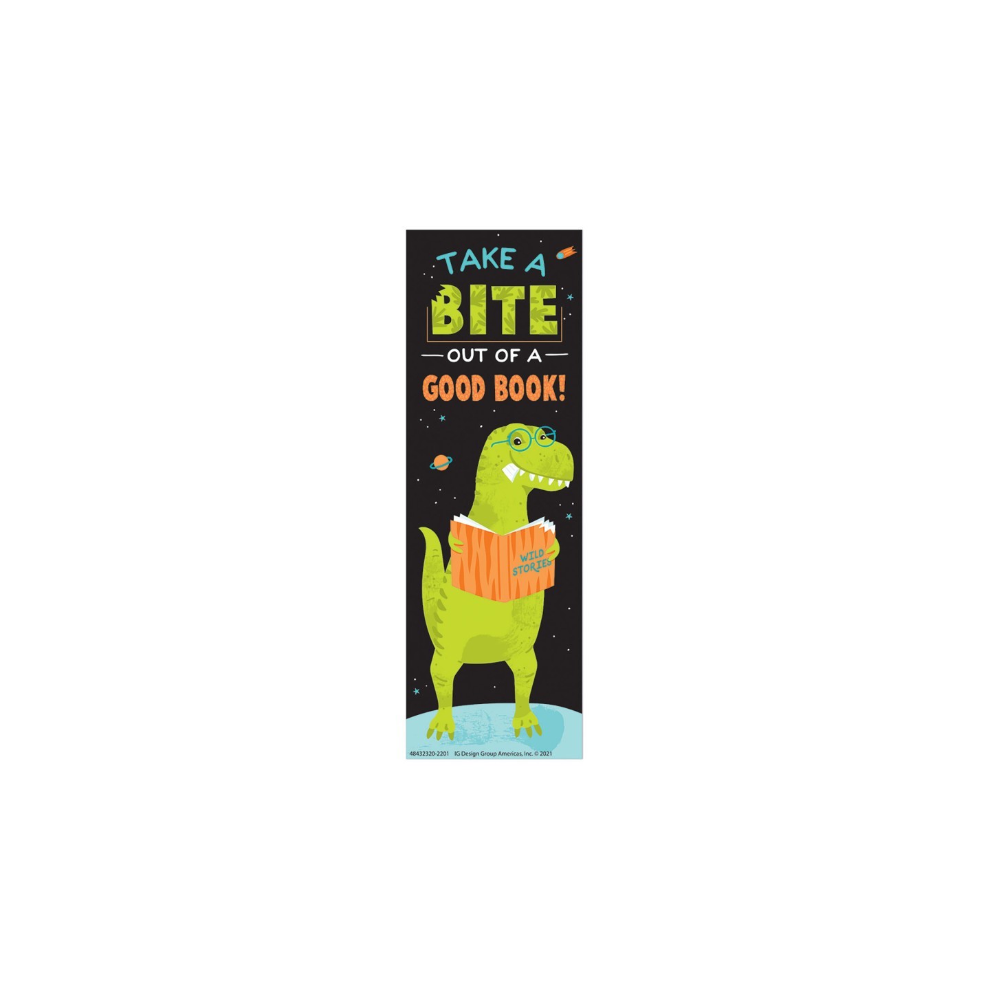 Eureka® Dinosaur Take A Bite Out Of A Good Book Bookmarks, Pack of 36