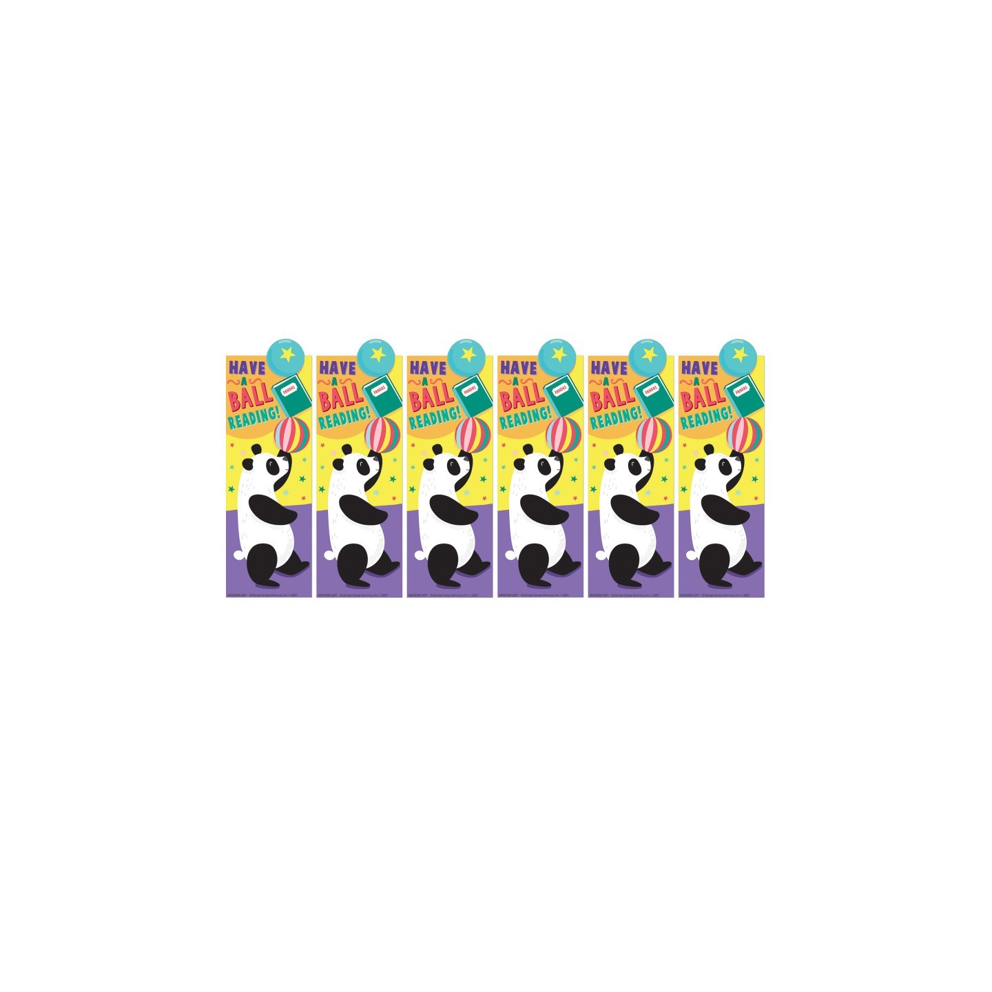 Eureka® Panda Have a Ball Reading Bookmarks, 36 Per Pack, 6 Packs