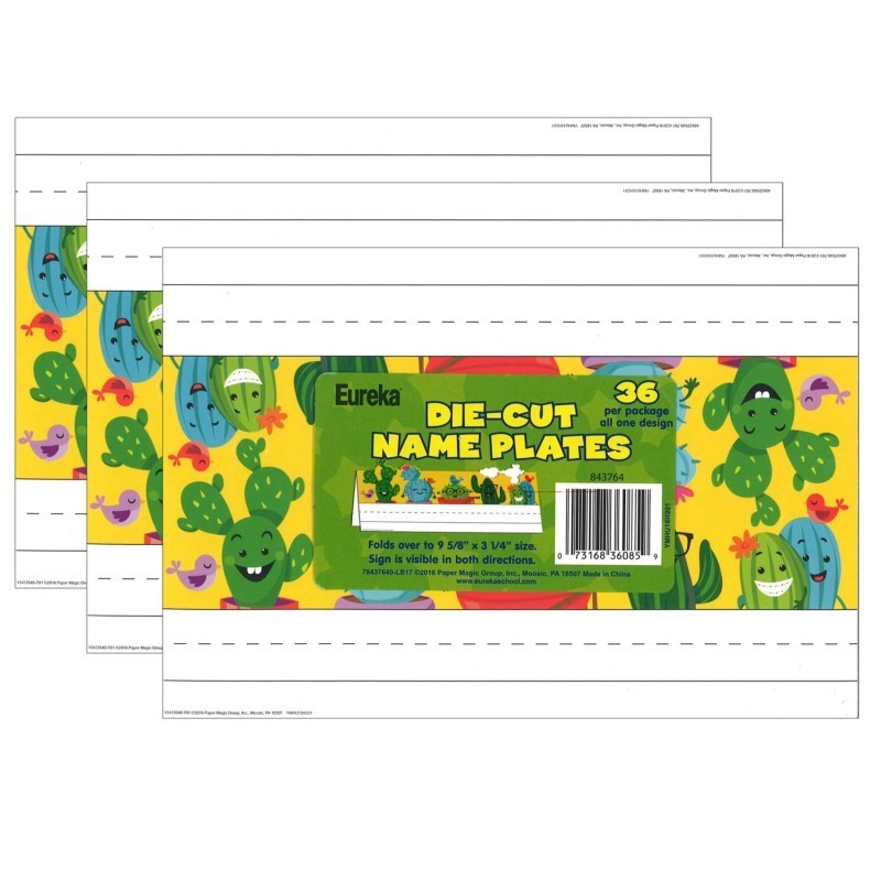 Eureka® A Sharp Bunch Die Cut Tented Name Plates, 36 Per Pack, 3 Packs
