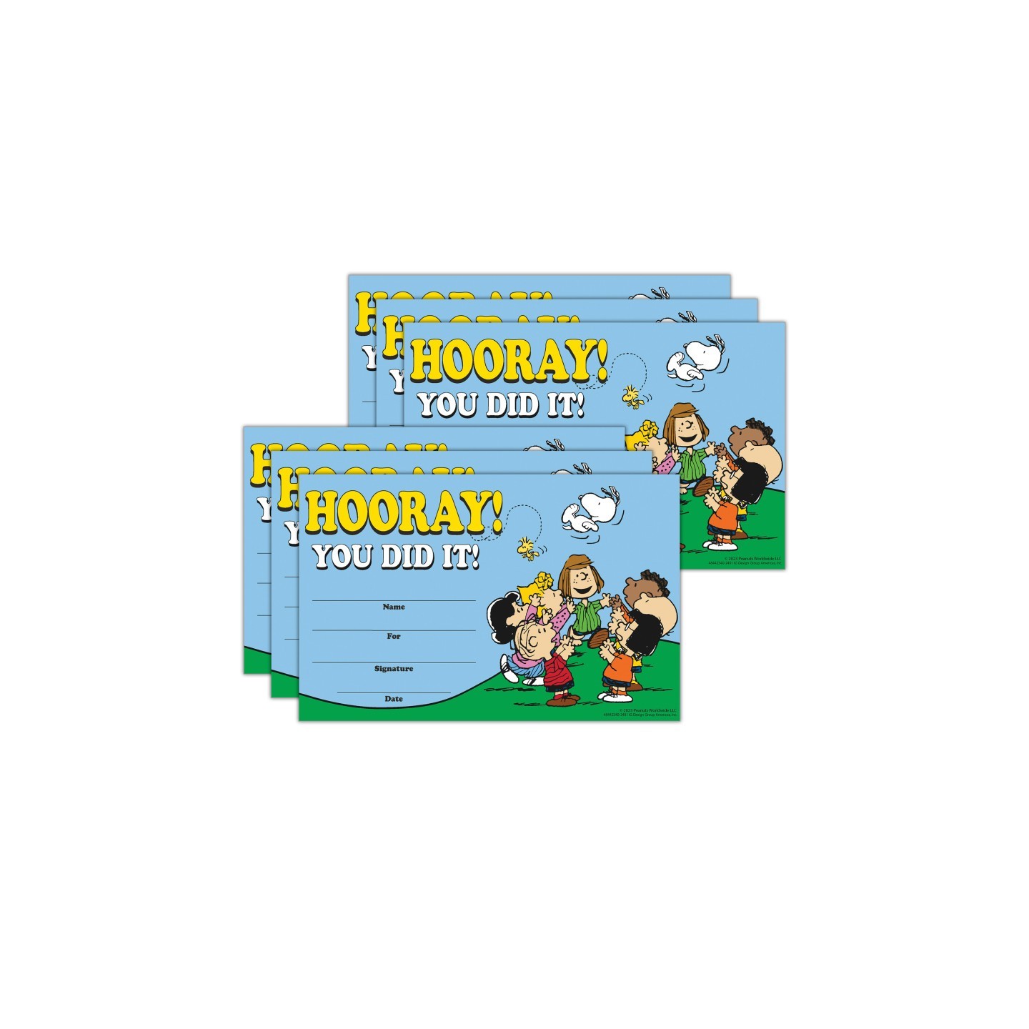 Eureka® Peanuts® Recognition Awards, 36 Per Pack, 6 Packs