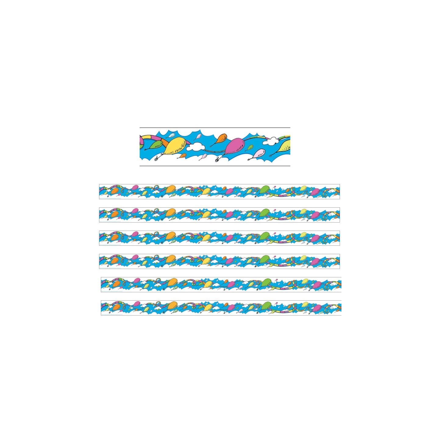 Eureka® Dr. Seuss™ Oh the Places Balloons Deco Trim®, 37 Feet Per Pack, 6 Packs