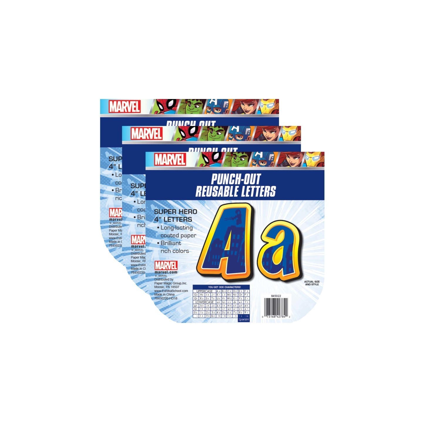 Eureka® Marvel™ Super Hero Adventure Deco Letters, 223 Per Pack, 3 Packs