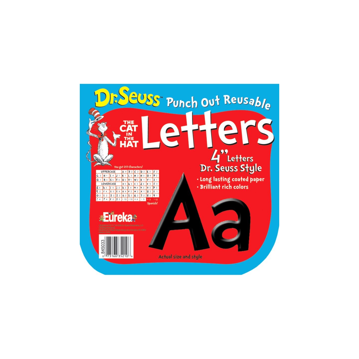 Eureka® Dr. Seuss™ Black Deco 4" Letters, 217 Characters