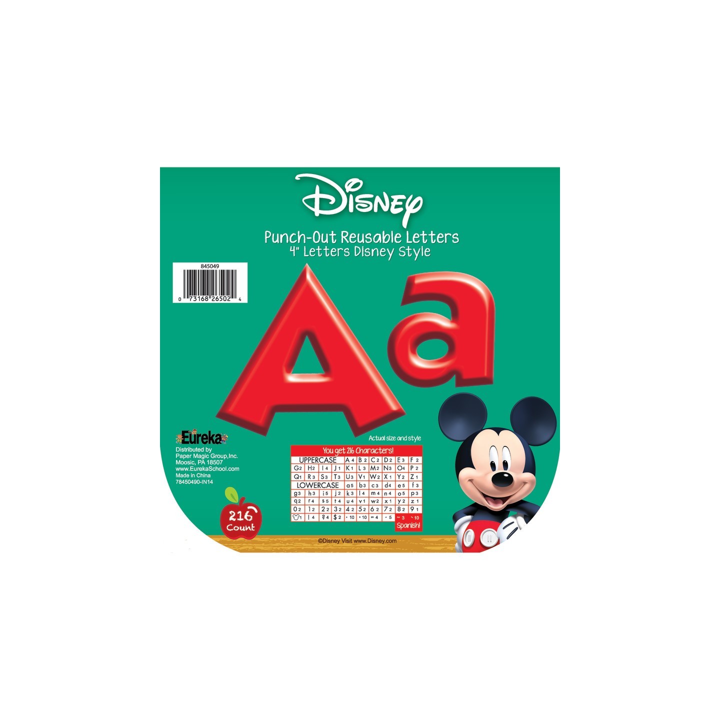 Eureka® Mickey Mouse Clubhouse® Mickey Red Deco 4" Letters, 216 Characters