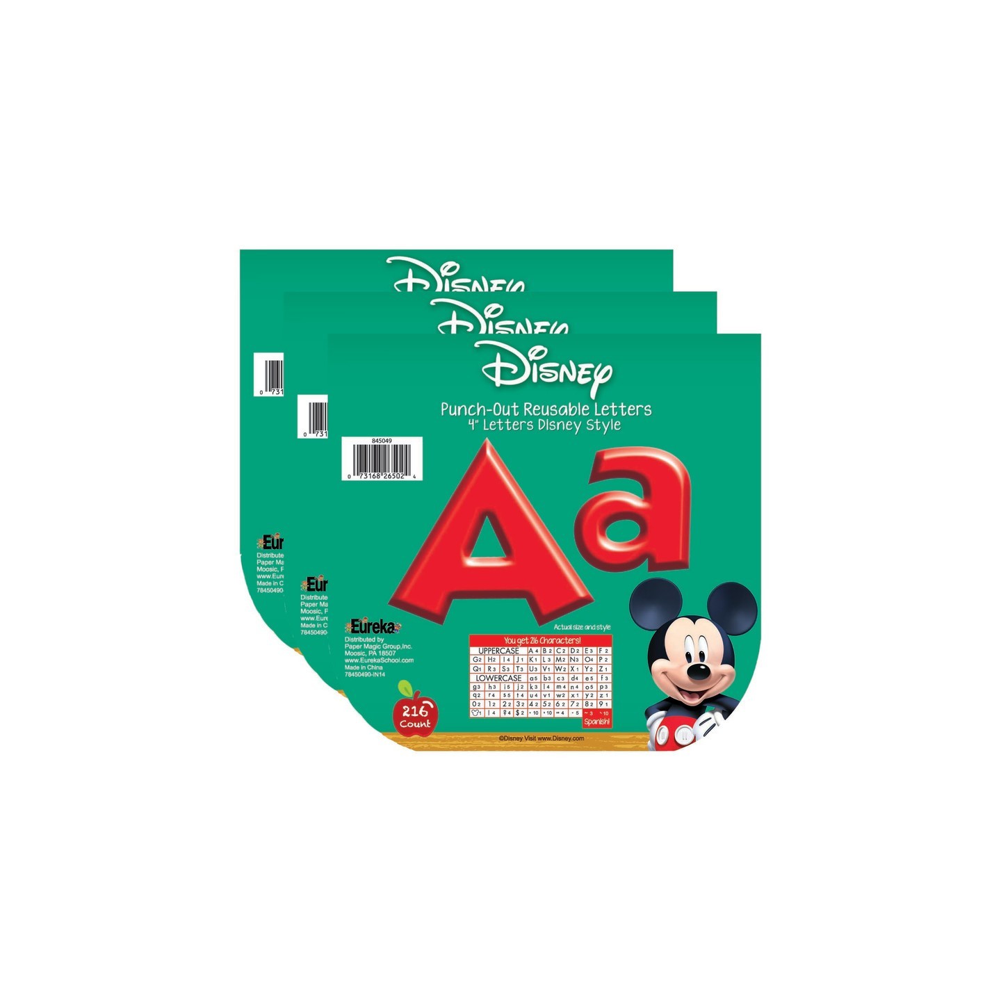 Eureka® Mickey Mouse Clubhouse® Mickey Red Deco 4" Letters, 216 Per Pack, 3 Packs