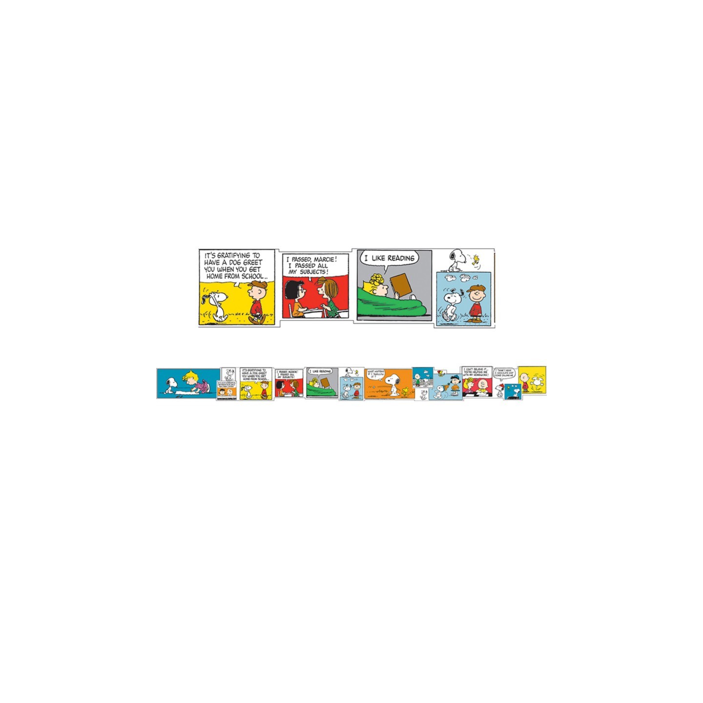 Eureka® Peanuts® Comic Blocks Extra Wide Die Cut Deco Trim®, 37 Feet