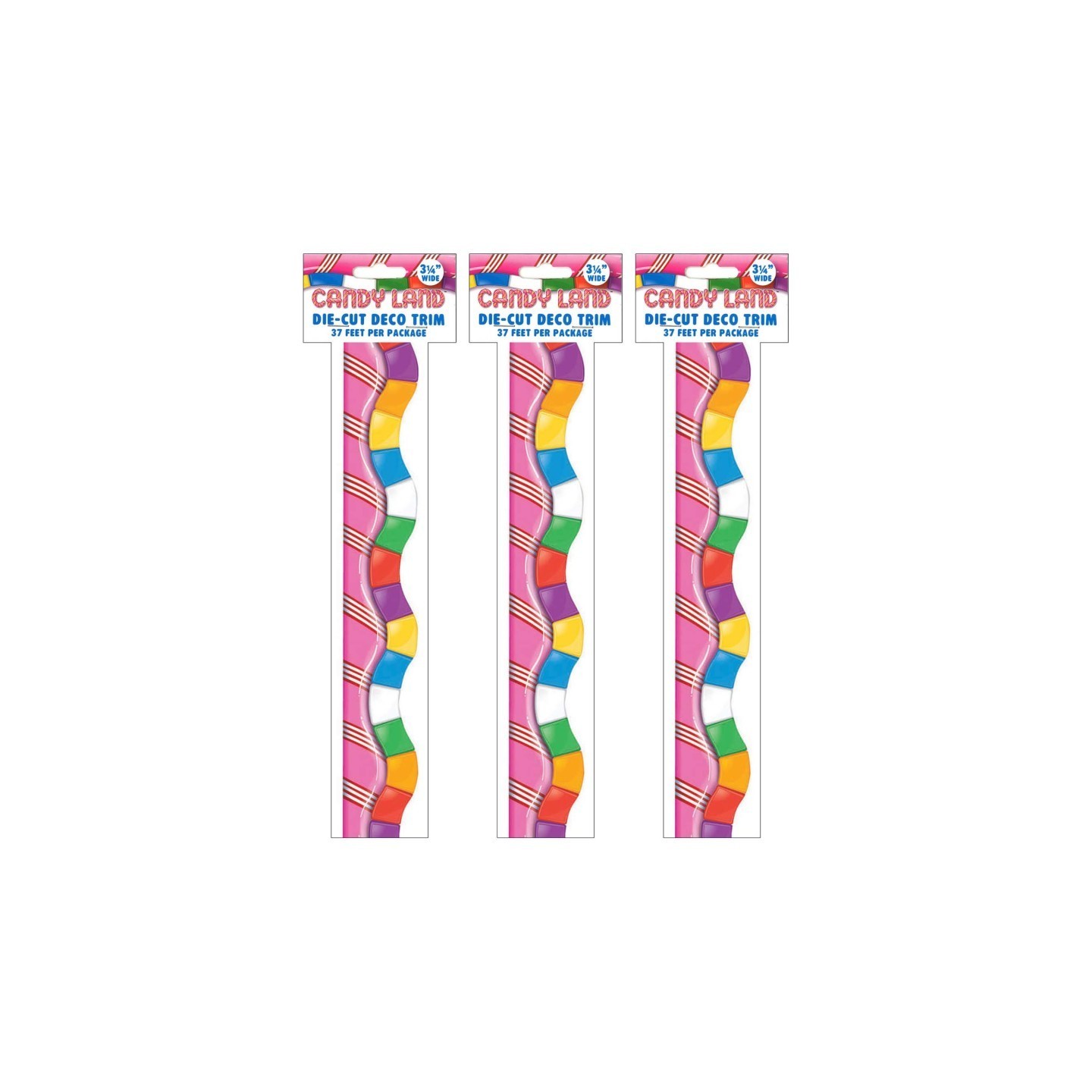 Eureka® Candy Land™ Dimensional Look Extra Wide Die Cut Deco Trim®, 37 Feet Per Pack, 3 Packs