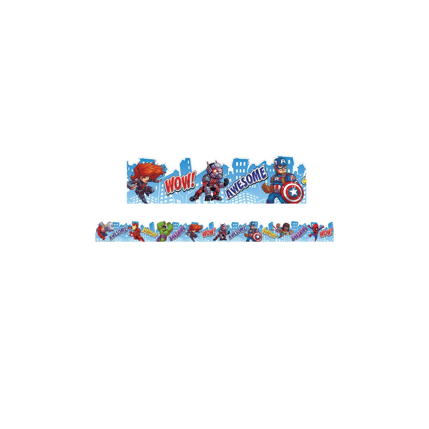 Eureka® Marvel™ Super Hero Adventure City Scape Deco Trim® Extra Wide Die Cut, 37 Feet