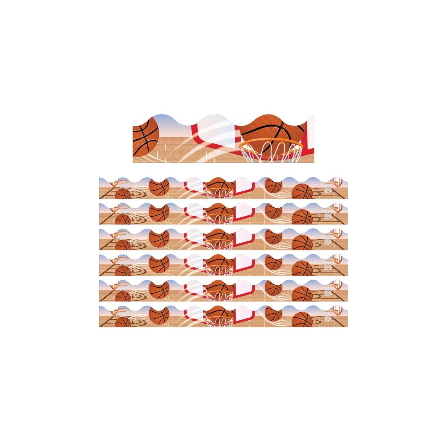 Eureka® Basketball Deco Trim®, 37 Feet Per Pack, 6 Packs