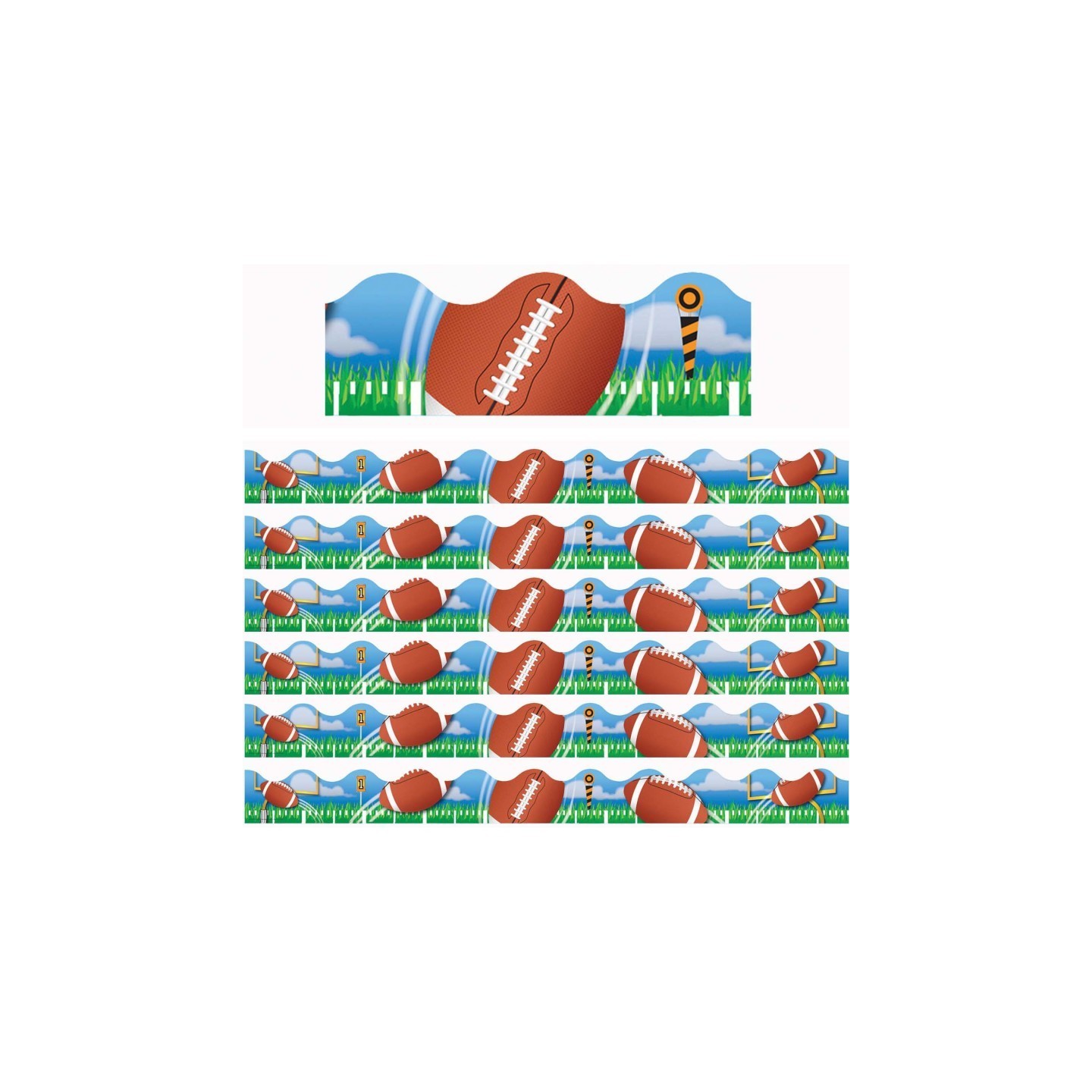 Eureka® Football Deco Trim®, 37 Feet Per Pack, 6 Packs
