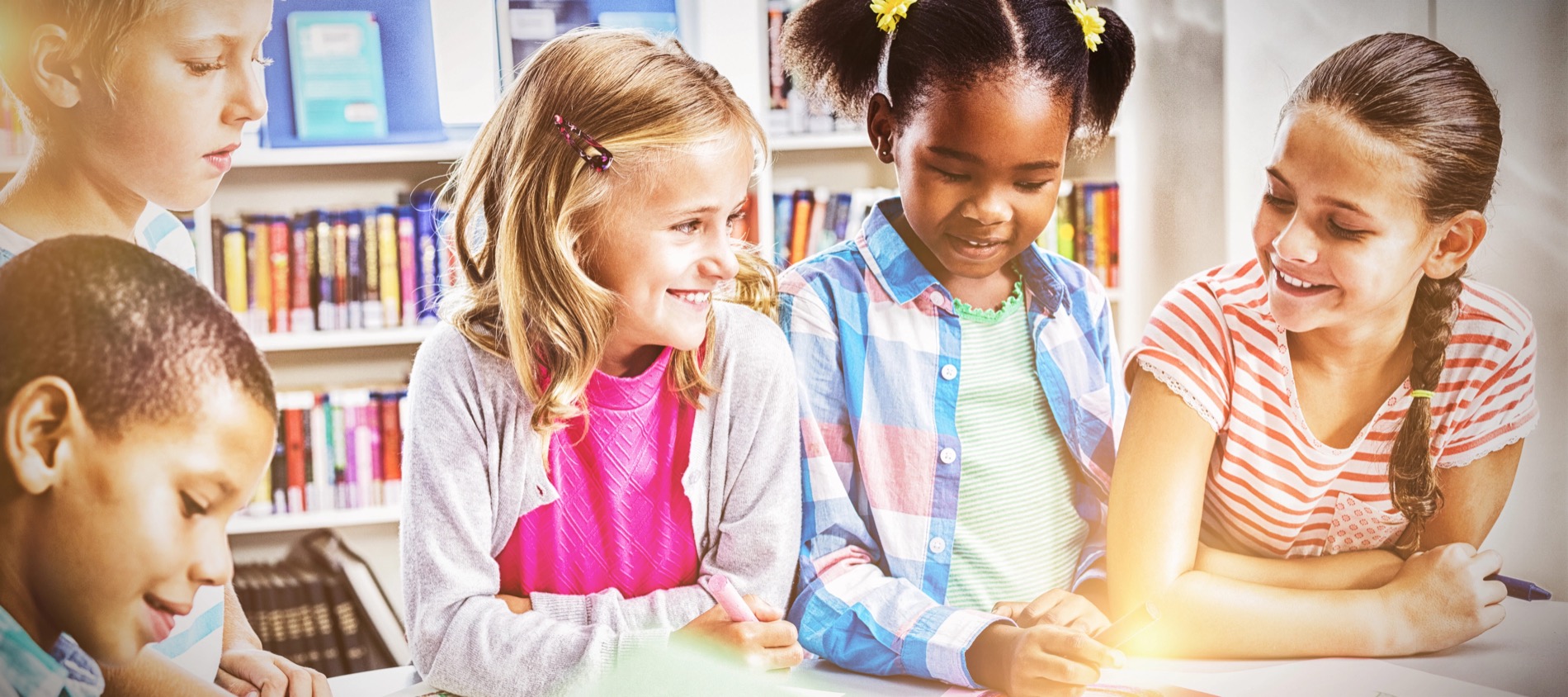 Students learning together at a table